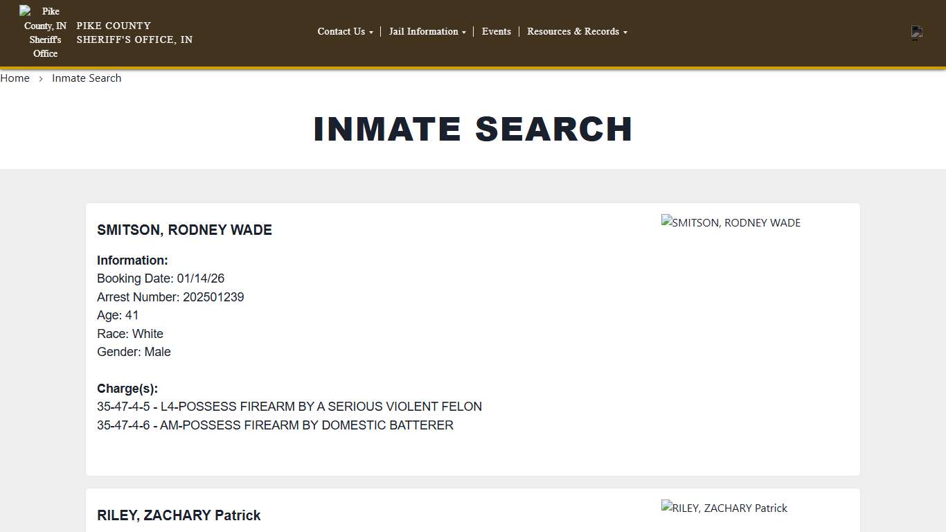 Inmate Search | Pike County Sheriff Office, IN